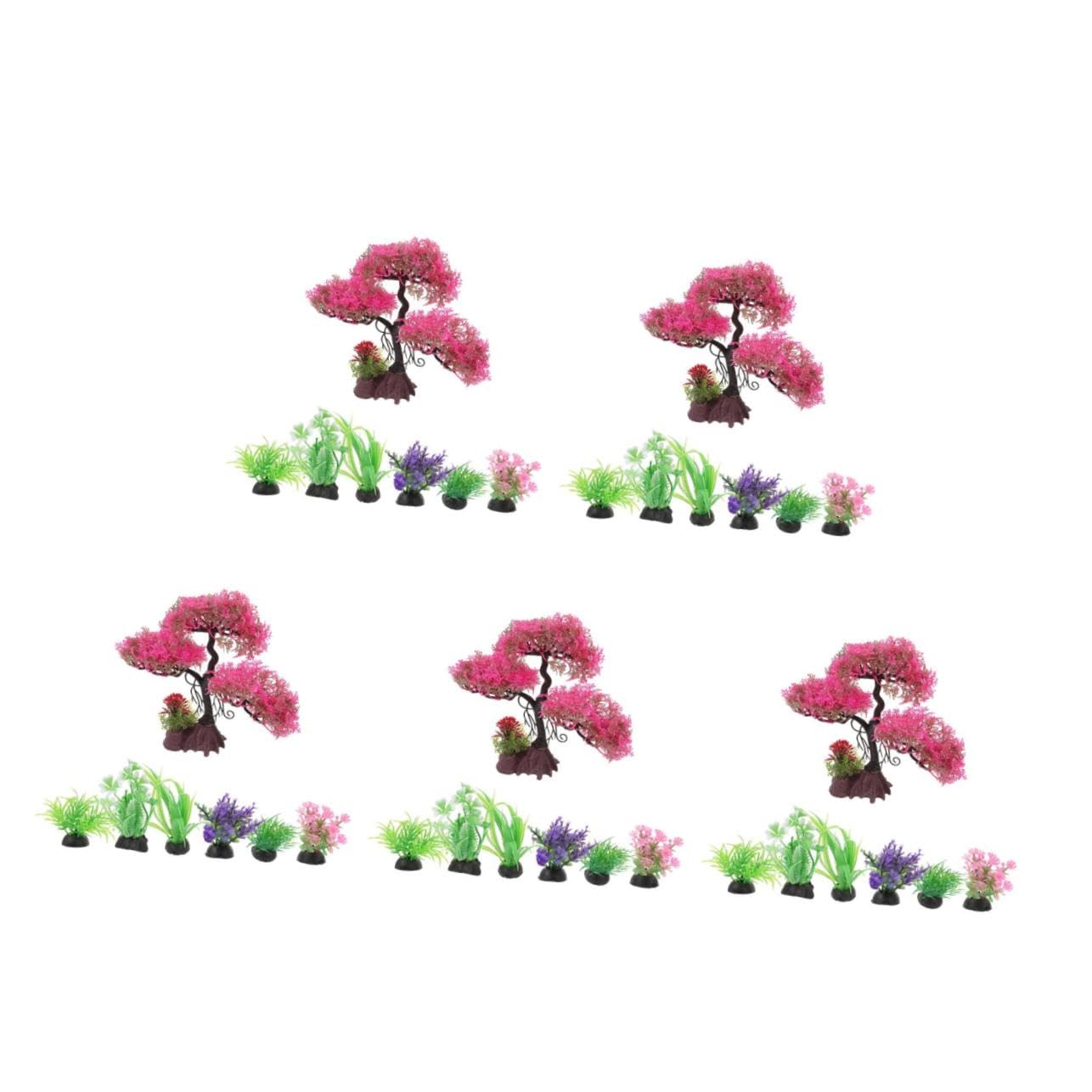 Sosoport 5 Sätze Aquarienlandschaftspflanzen Kunstpflanze Aquarienpflanzen Aus Kunststoff Aquariumdekor Gefälschte Haushaltspflanze Schwimmende Aquarienpflanzen Plastik 7 Stück * 5