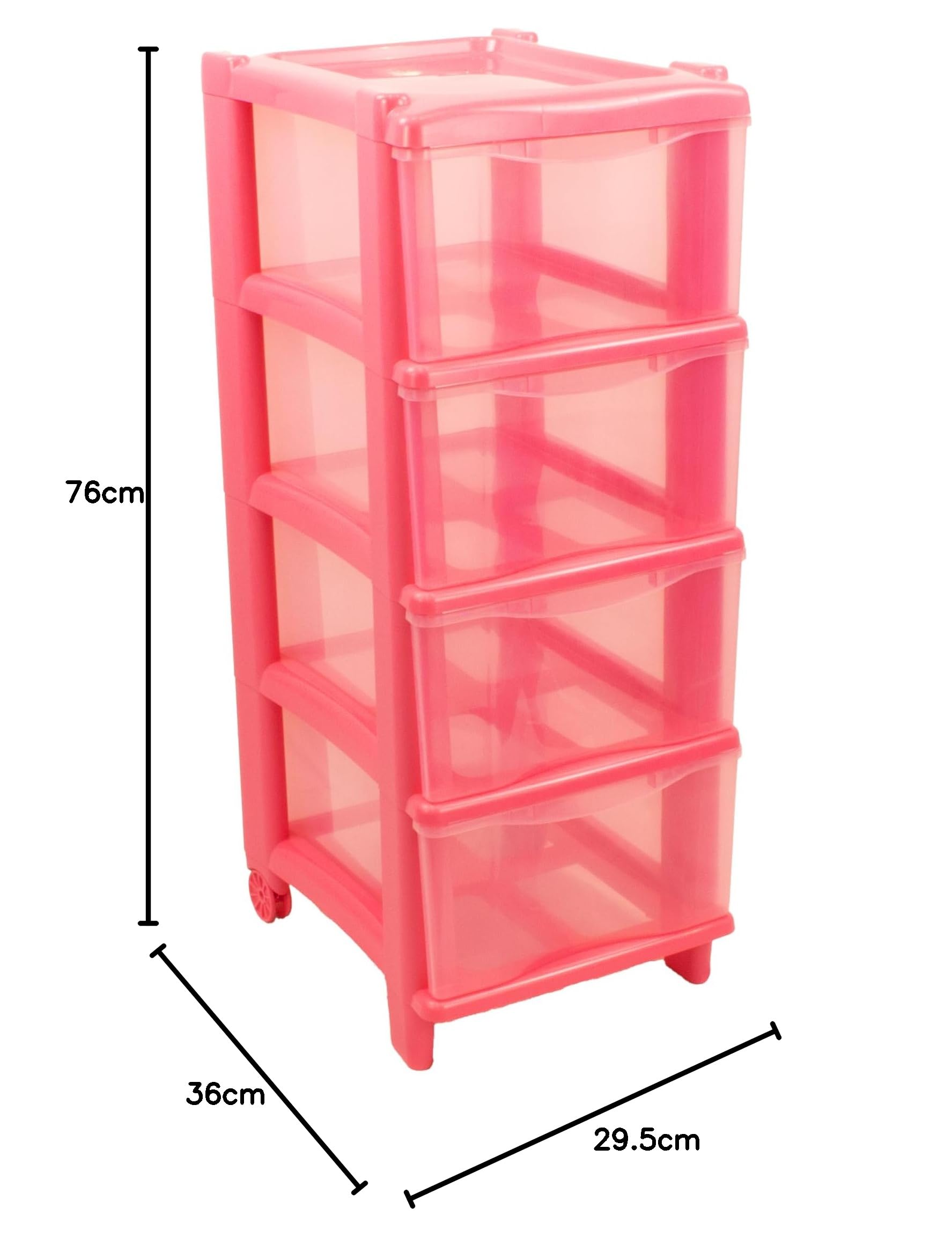 GIO'STYLE Cassettiera Essential Cassie Bimbo | 4 Cassetti | Rosa | H 76 cm | Made in Italy
