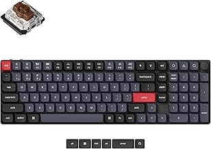 K17 Pro Low-Profile QMK/VIA Custom Wireless Mechanical Keyboard with Numpad Programmable Knob Bluetooth/Wired RGB Backlight Compatible with Mac Windows Linux