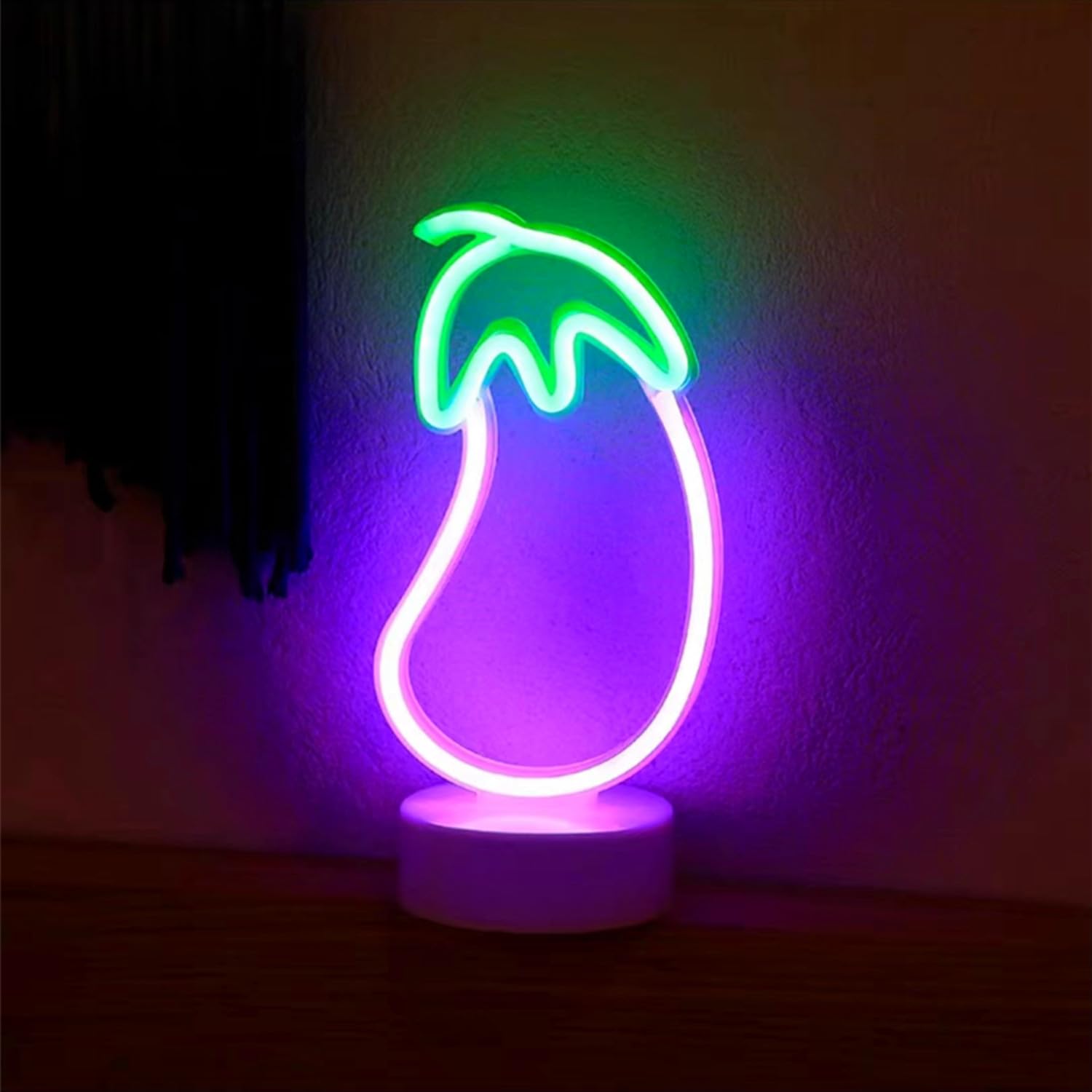 HFHungkeong LED Neon Night Sign Neon Light Art Lamp Table Living Room Bar Restaurant Office Valentine's Day Festvial Holiday Birthday Party Wedding Decoration USB Powered （Eggplant）