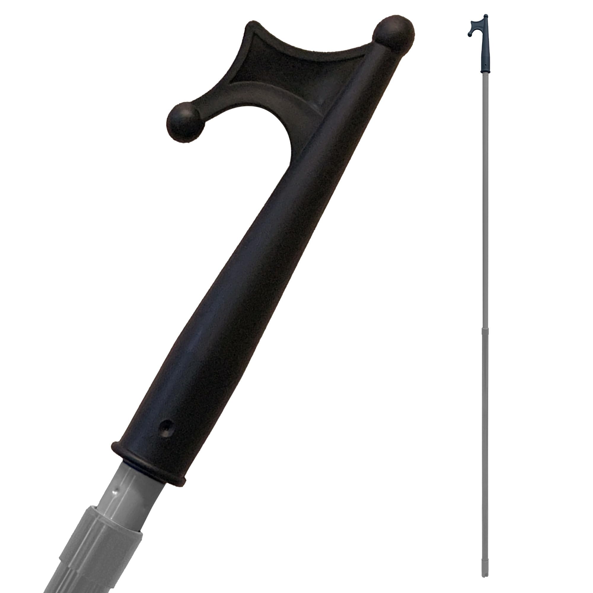 Telescopic Window Pole Opener, 126cm - 220cm Extendable Loft Ladder Pole with Hook, Metal Loft Hatch and Ladder Rod with Pole Hook, Skylight Opening Pole Suitable for Blinds, or Sash Windows
