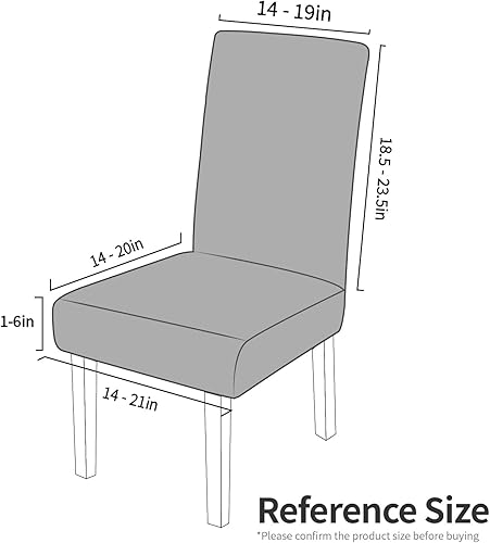 Miniatura 5 de YEMYHOM - Funda protectora para silla de comedor, restaurante, cocina, fiesta, diseño elastizado, a cuadros