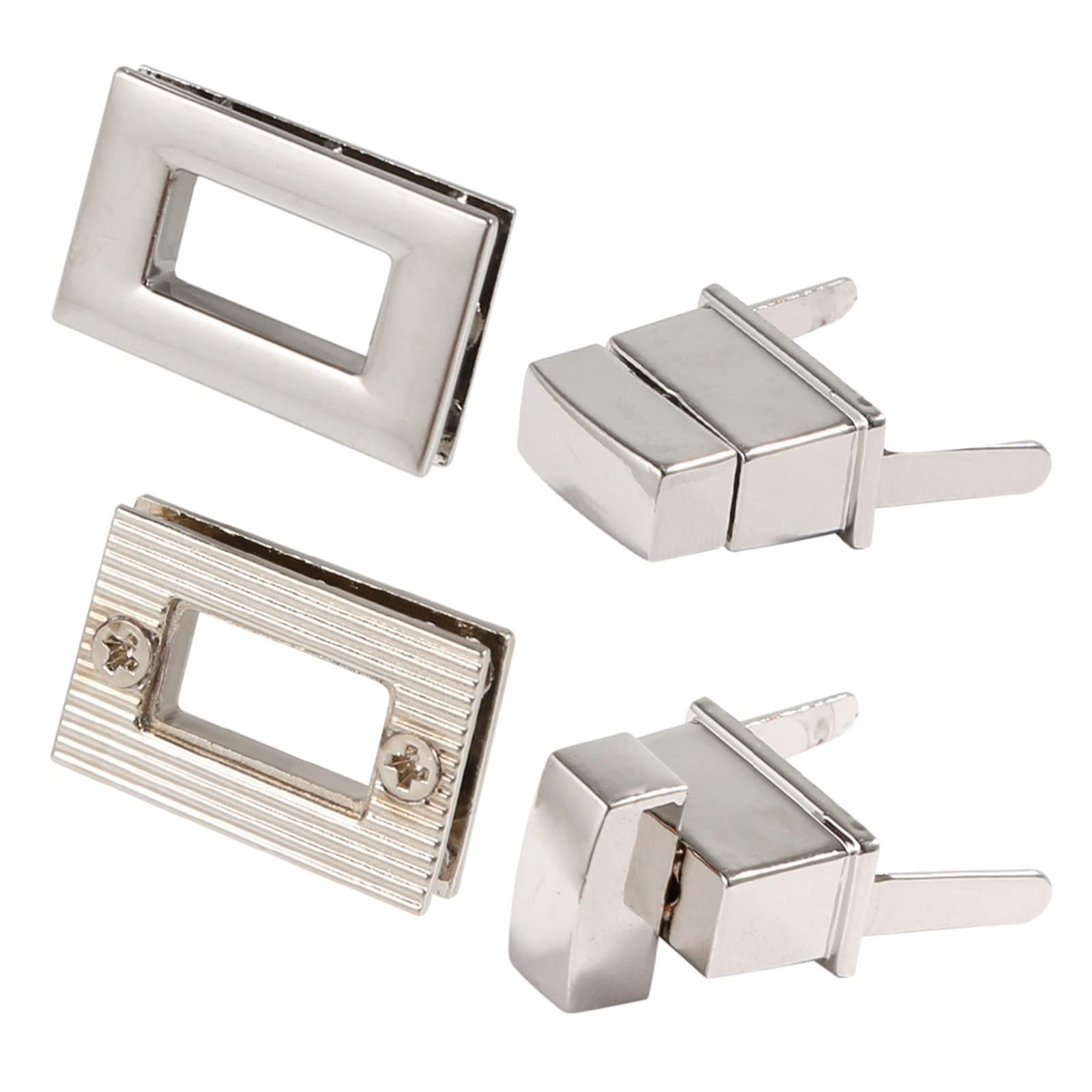 PVUVTNAHW 10PCS 2.6CM Metal Square Bag Turn Lock Twist Lock Clasp Leather Craft Handbag Shoulder Bag Purse(Silver)