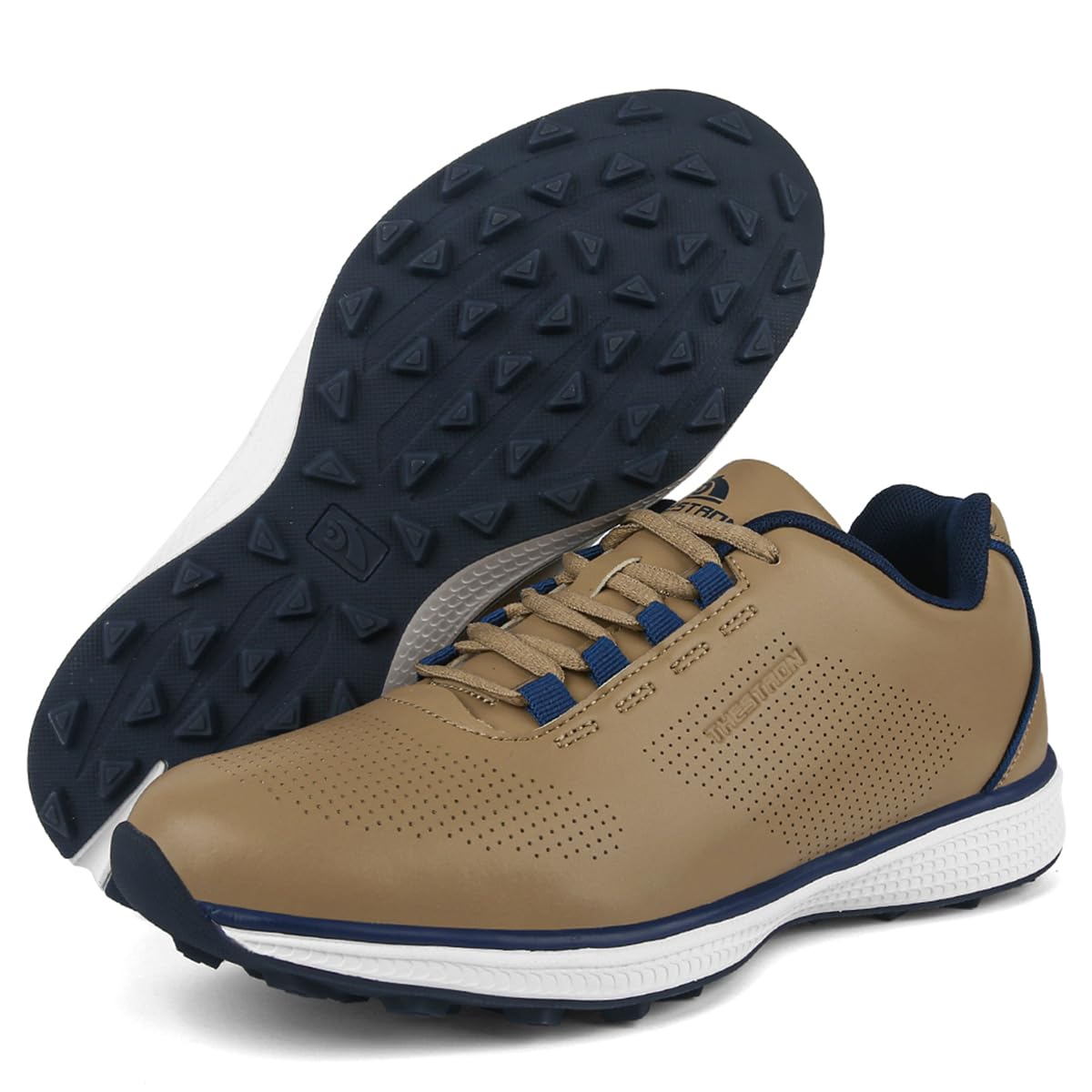 Zapatos de Golf para Hombre Impermeables y Confortables Sin Clavos Zapatillas De Deporte Entrenamiento De Golf Transpirables Y Clásicas