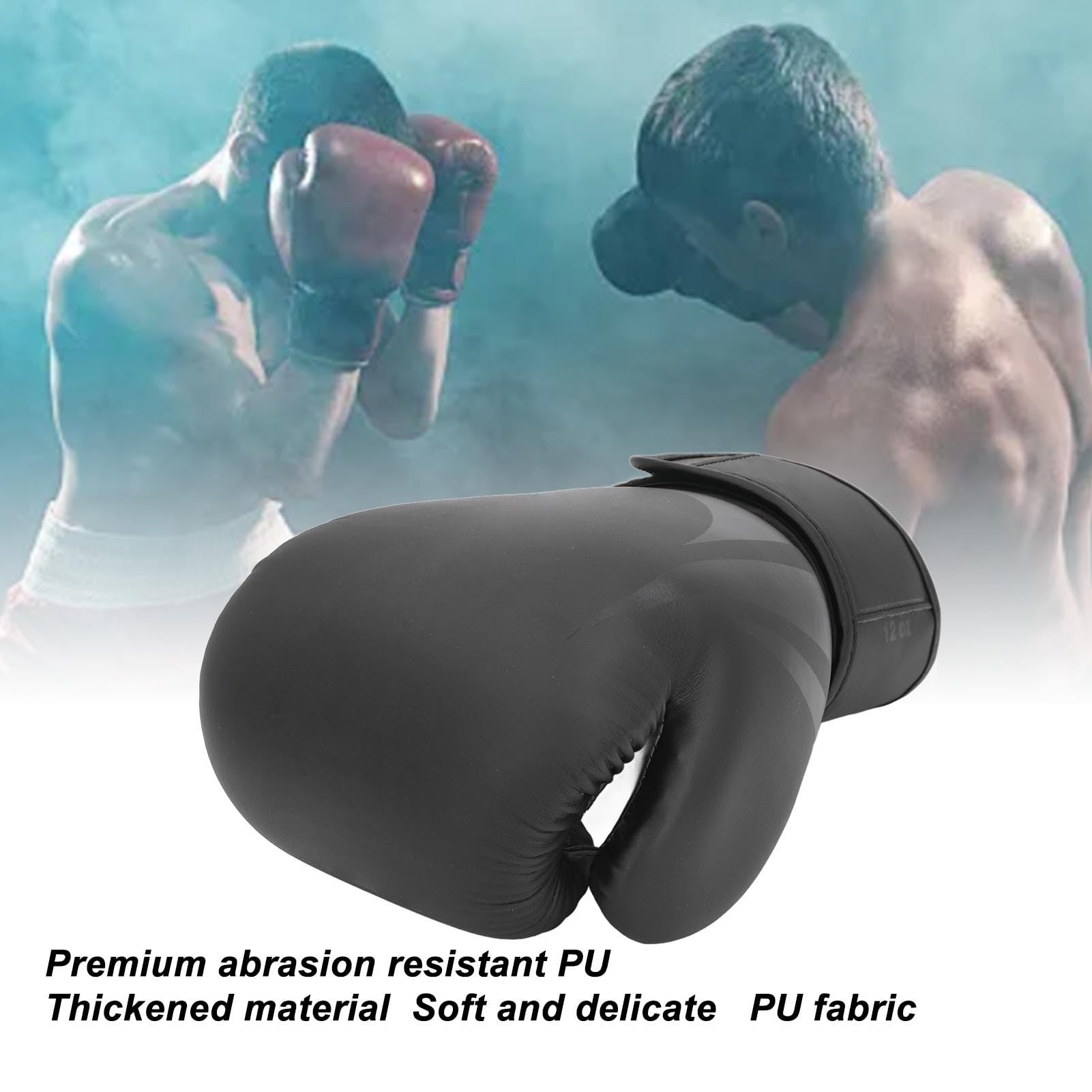 da Boxe, Guanto Smerigliato PU 12oz Traspirante, Uso Multiuso, Regolabili Traspiranti Ergonomici per L'allenamento con Aderente Alla Mano