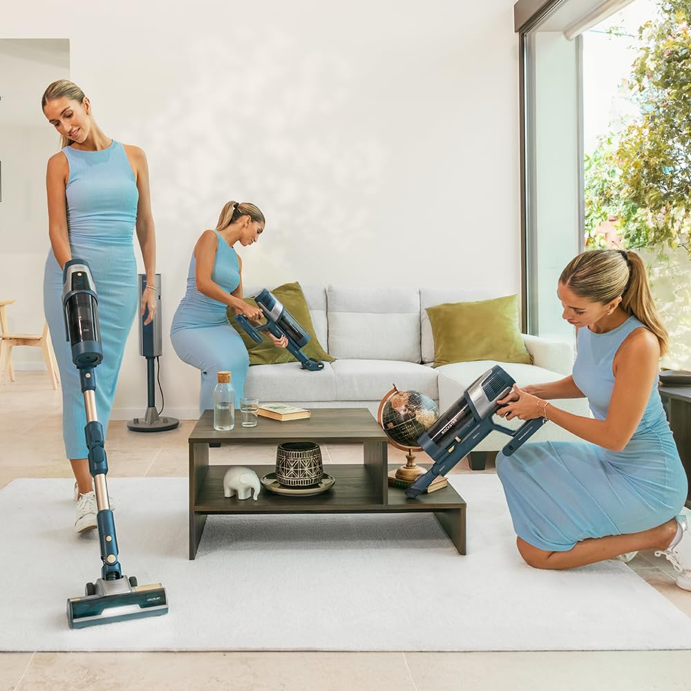 Cecotec Aspirapolvere Senza Fili Potente Conga Rockstar 11500 Odyssey Station Connected IA. Max 300AW, 800W, IA, App, fino a 110 min autonomia, Base auto-svuotante, Tubo Flessibile, Kit Accessori