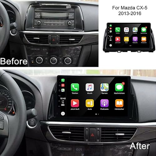 Miniatura 2 de para Mazda CX5 CX-5 Radio 2012-2015 con pantalla táctil IPS de 10.1 pulgadas inalámbrica Carplay Android Auto navegación GPS para coche Unidad