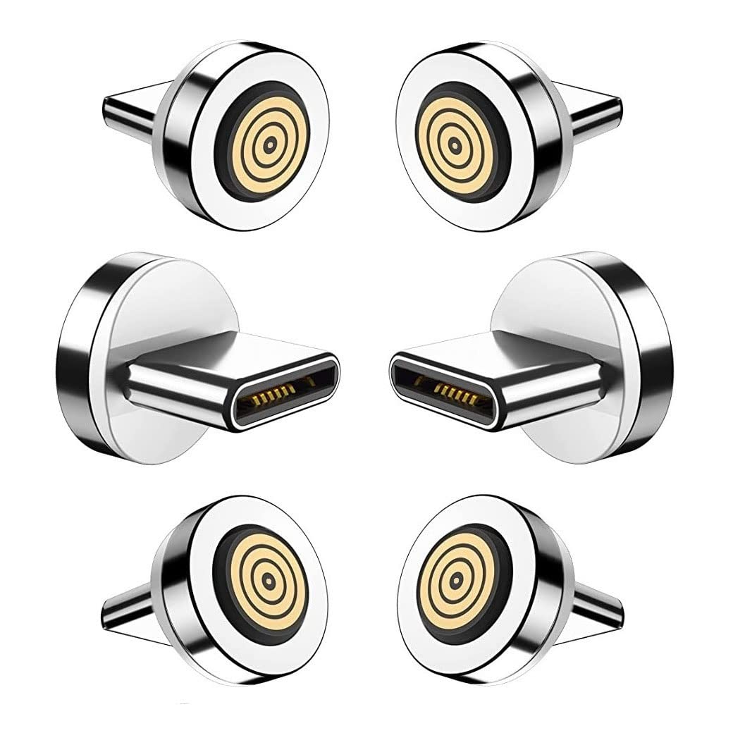 Consejos de carga magnética serie 7pin (puntas USB-C) 6pcs, puntas magnéticas tipo C, solo 3.0A y 7Pin consejos de cargador de datos sin cable USB