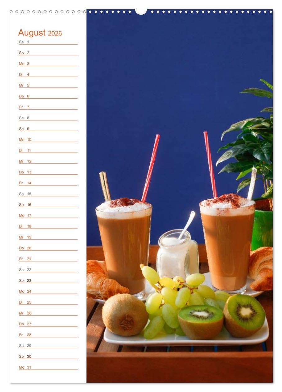 Köstliche Kaffeespezialitäten (hochwertiger Premium Wandkalender 2026 DIN A2 hoch), Kunstdruck in Hochglanz: Farbige Fotografien von Kaffeespezialitäten (CALVENDO Lifestyle)