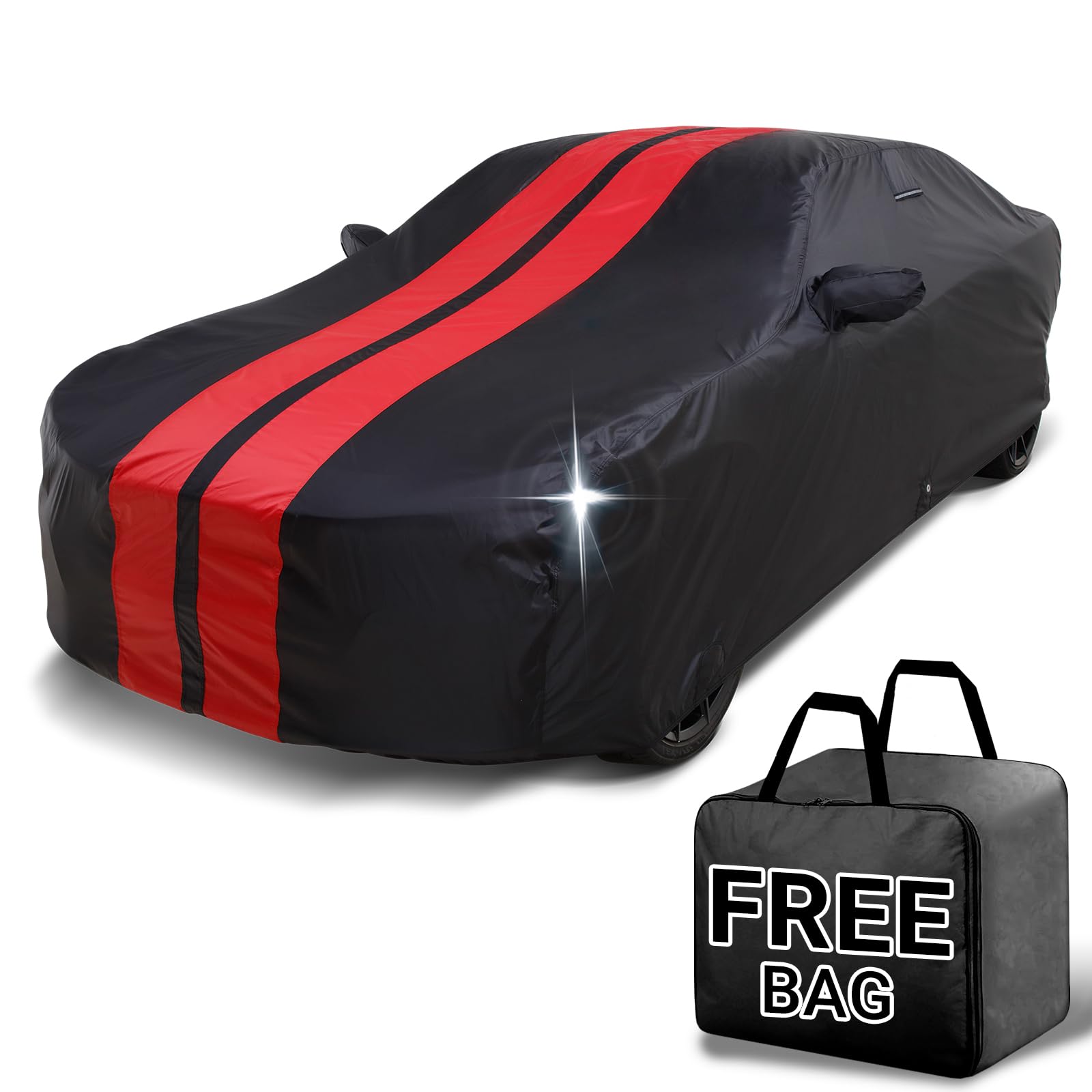 iCarCover Custom Car Cover for Lexus SC300, SC400 (1992-2000) Waterproof All-Weather Rain Snow UV Sun Protector Full Exterior Indoor Outdoor Car Cover (Stripe - Black/Red) 16. SC300, SC400 1992-2000 Black / Red (Stripe)