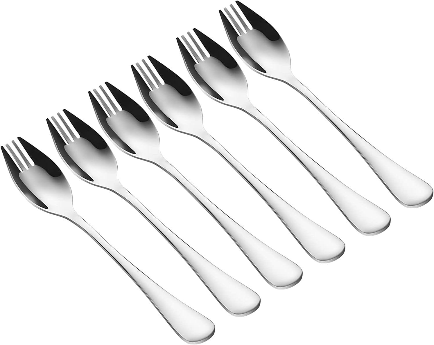 Spork 6Pack Long Handle and Heavy Duty 18/10 Sporks