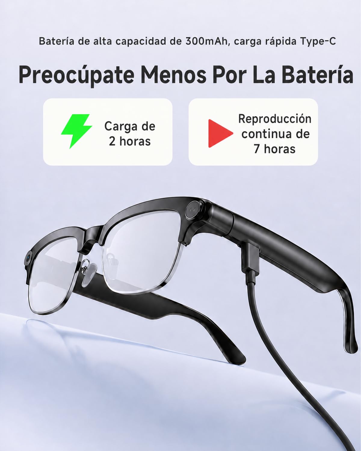 TOOBUR Gafas inteligentes AI con cámara 8MP, video HD 1080P anti-vibración, traducción en tiempo real y asistente de voz, llamadas por Bluetooth y audio de oído abierto para vlogs, viajes y reuniones