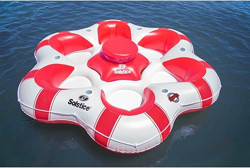 Miniatura 2 de SOLSTICE Super Chill - Tubo flotante inflable para 6 personas con portavasos, enfriador, parte inferior de malla, respaldo, asas de agarre para