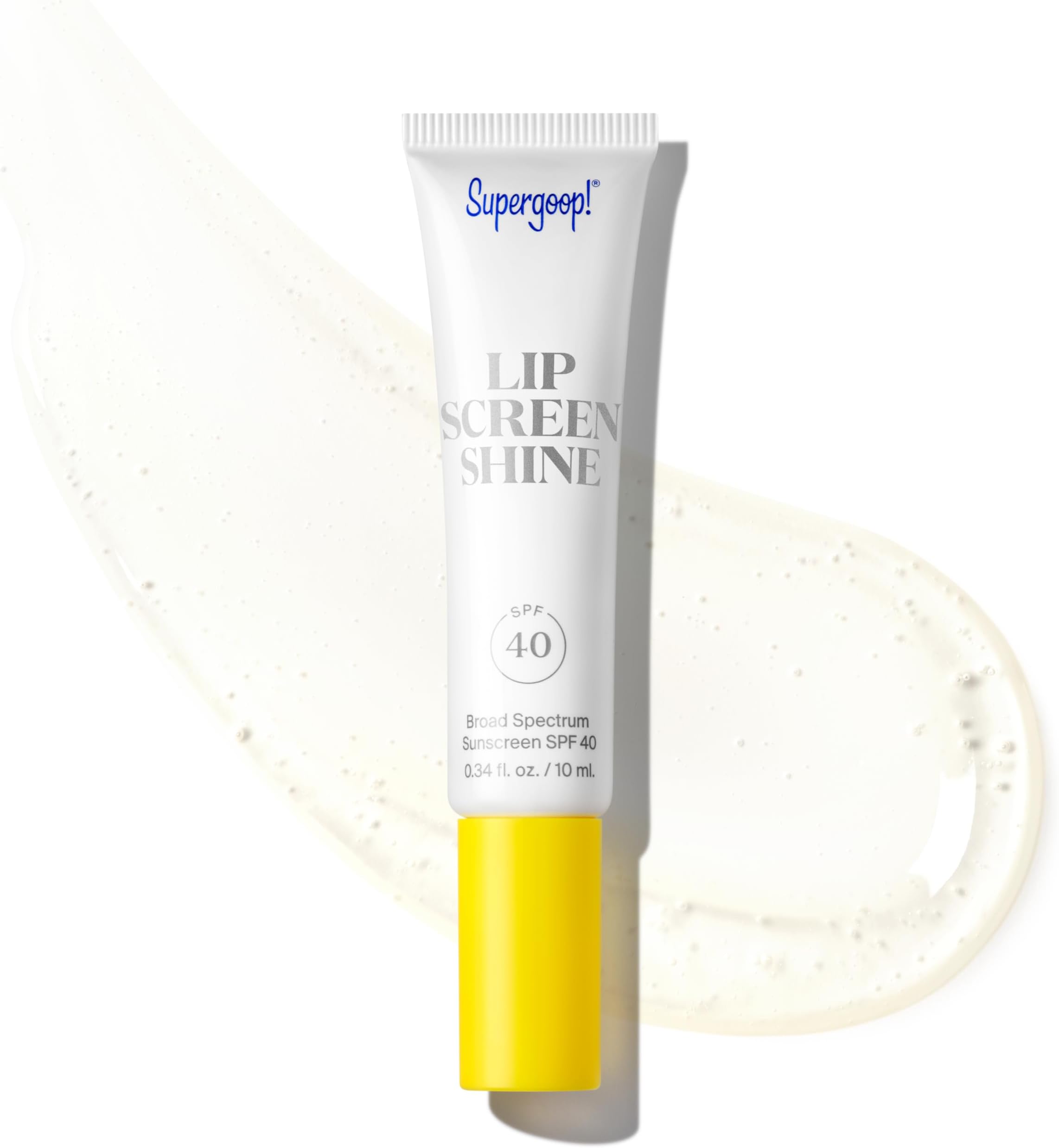 Supergoop! Lipscreen SPF 40, 0.34 fl oz - Reef-Safe, Water-Resistant Clear Lip Gloss - Broad Spectrum SPF Lip Balm with Grape Seed Extract, Sunflower Seed Oil & Kelp Extract - Non-Sticky Formula