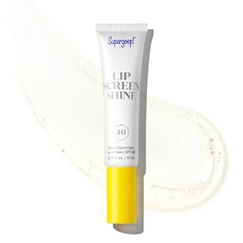 Supergoop! Lipscreen Shine SPF 40, 0.34 fl oz - Clear Lip Gloss - Broad Spectrum SPF Lip Balm with Grape Seed Extract, Sunflower Seed Oil & Kelp Extract - Non-Sticky Formula