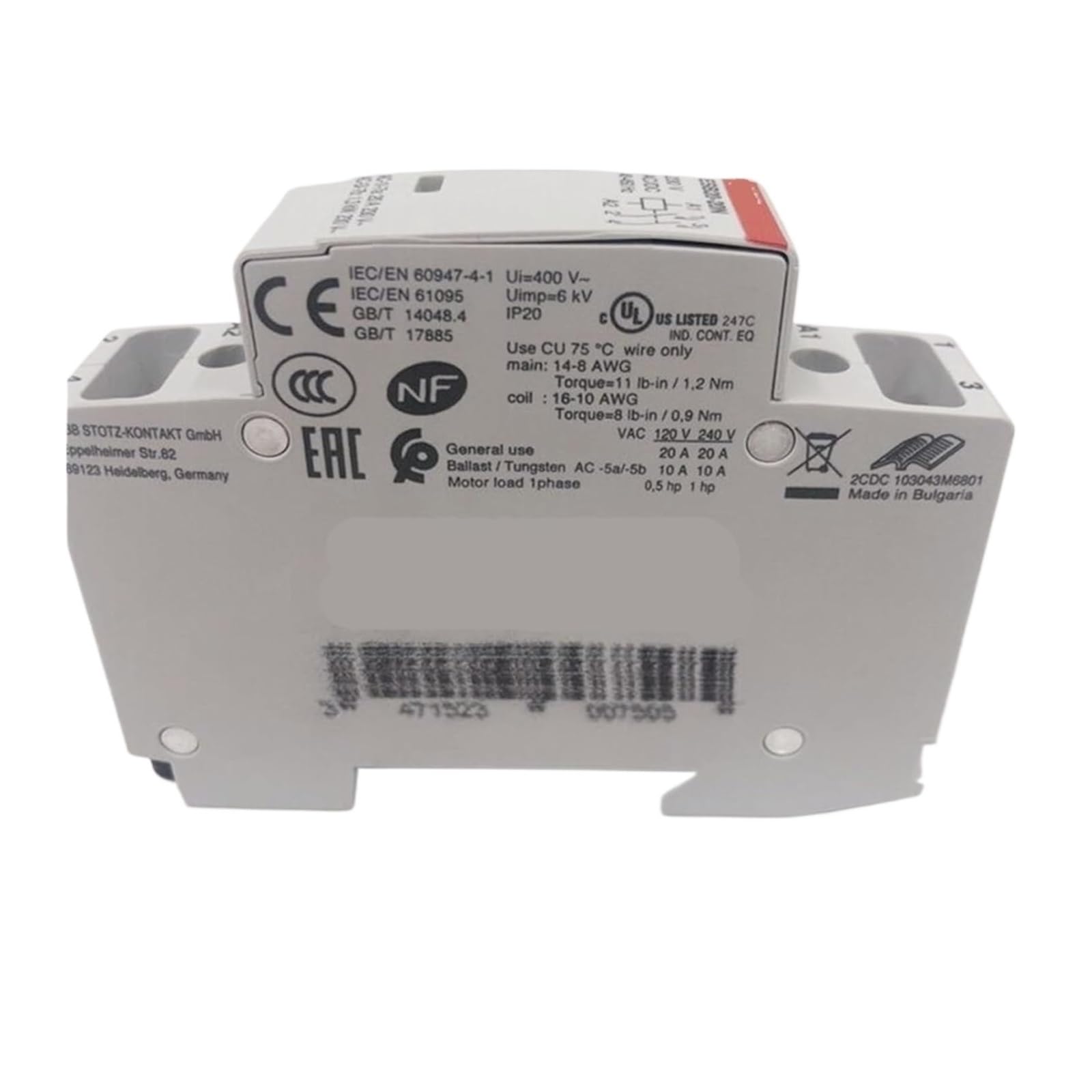 ETNANUPIN Contactor ESB20-20N-01 20A 2 open 24V