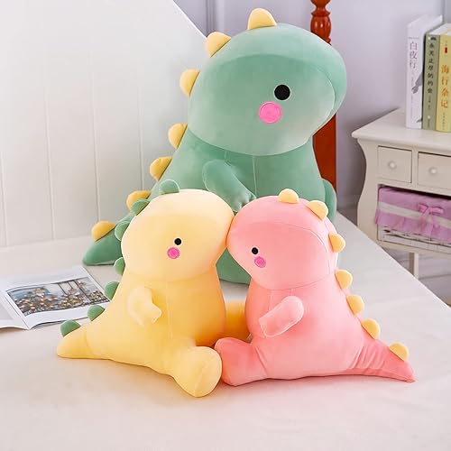 Miniatura 4 de VICKYPOP Juguete de peluche de dinosaurio, suave, muñeco de peluche de dinosaurio, lindo regalo de cumpleaños para niños y niñas (dinosaurio rosa,