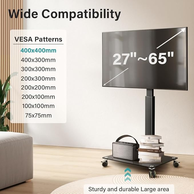 Soporte para TV Móvil con Ruedas BFTOU Negro para 27-65" miniatura 7