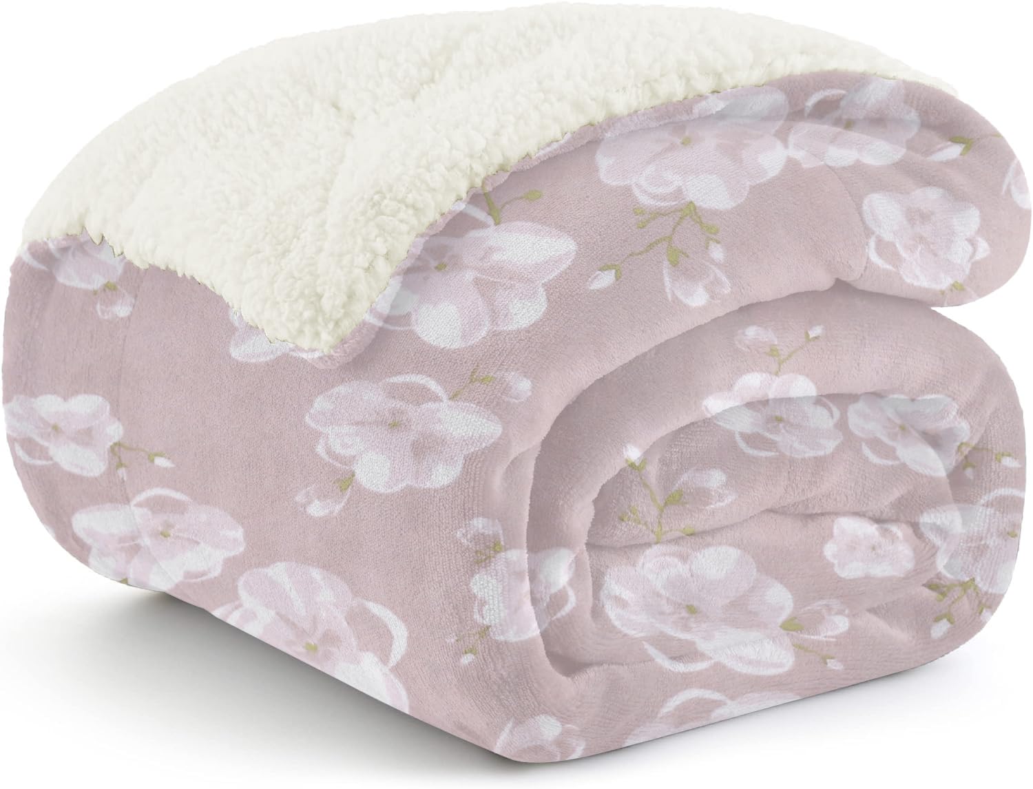 Homestan 400 GSM All Season Sherpa Fleece Blanket Double Bed, Soft AC Quilt/Comforter for Summer/Winter/Monsoon (88X90 Inches, Cherry Blossom)-image-27