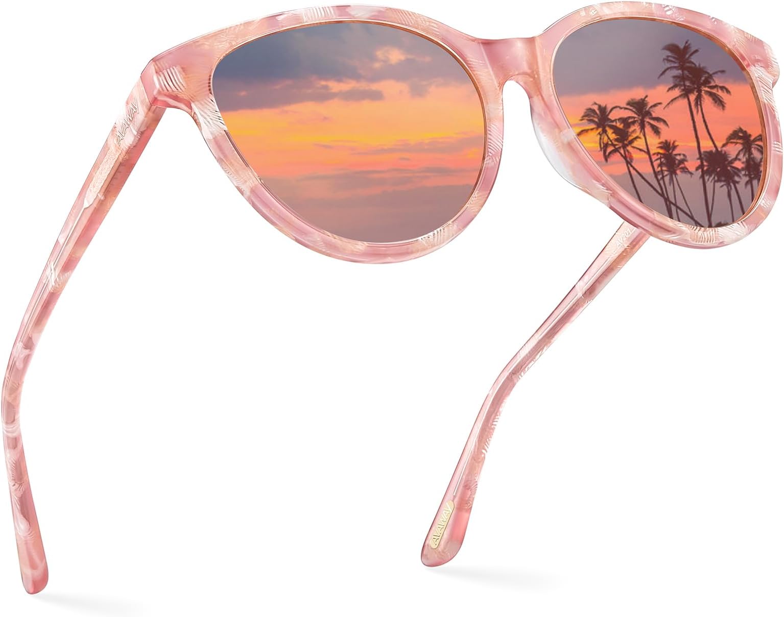 AVAWAY Fashion Sunglasses for Women Polarised UV Protection Ladies Eyewear for Photography Wandern Travelling Driving,Category 3