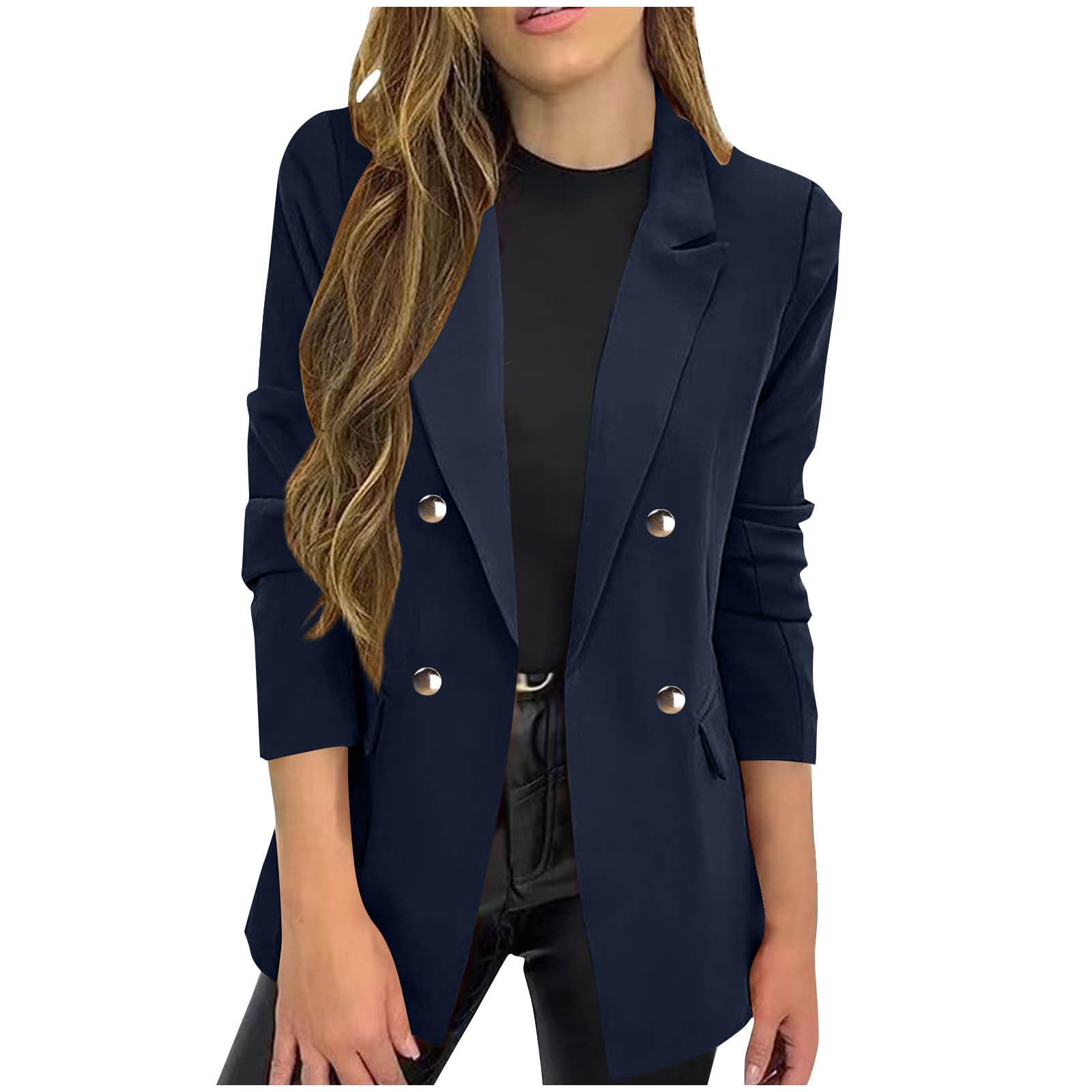 Women Blazer Double Breasted Open Front Blazer Jackets Fashion Work Suits Jacket Business Casual Outfits
