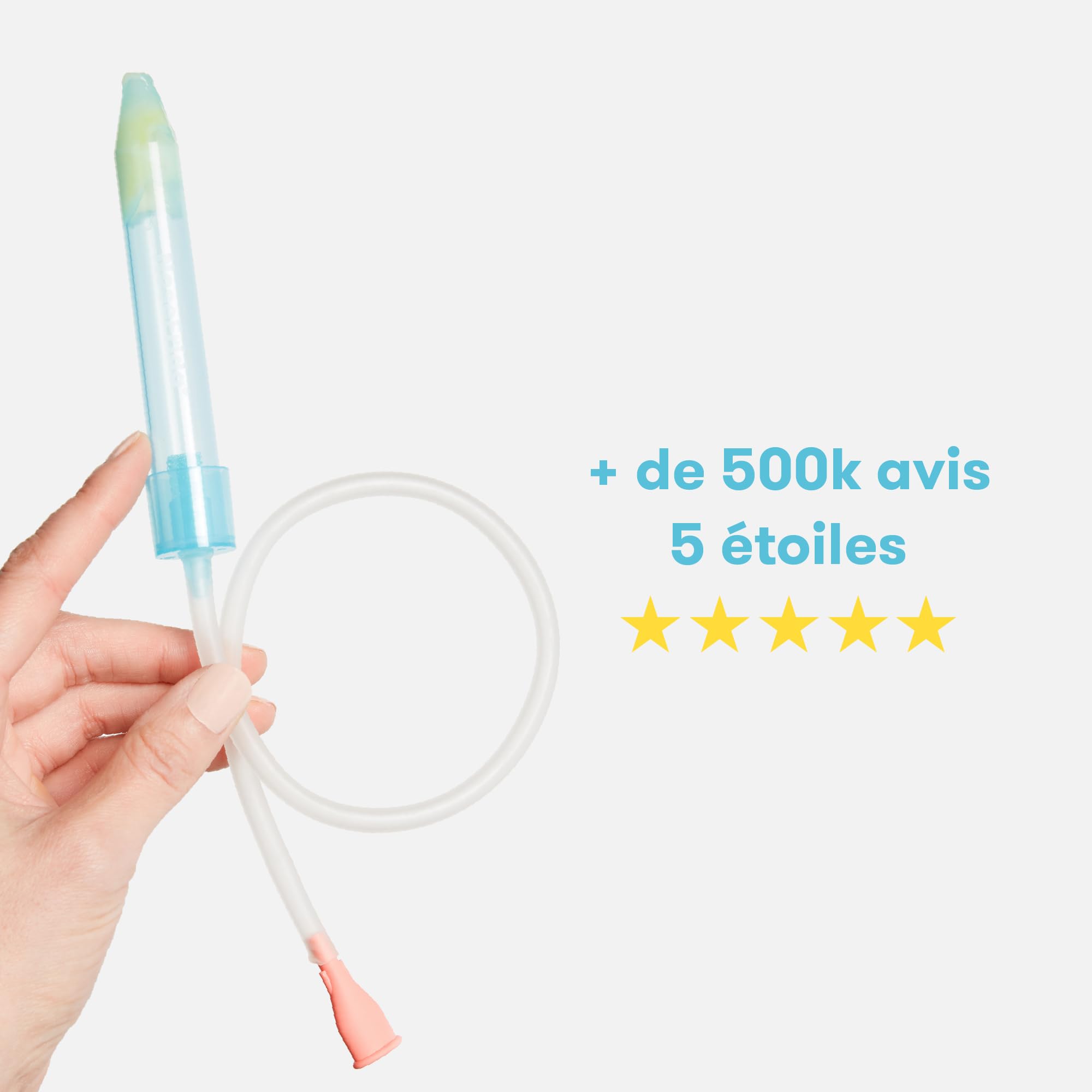 Frida Baby NoseFrida Le SnotSucker Kit avec étui de voyage : aspirateur nasal pour bébé, mouche-bébé NoseFrida + 4 filtres hygiéniques