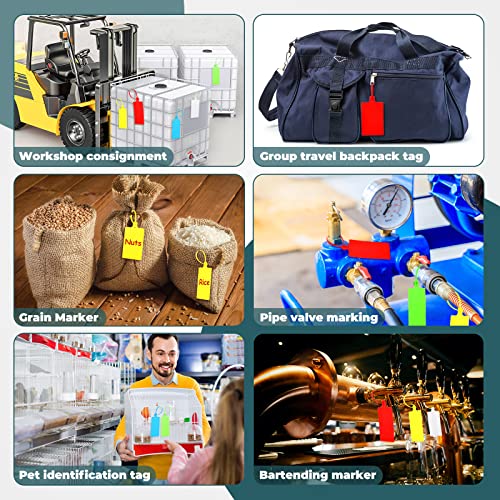 300 Pcs Plastic Tags Seals Shipping Label 255 Mm Total Length Waterproof Plastic Hanging Tags And 3 Color Marker Pens For Logistics Shipping Luggage Labeling Fastener (Red, Blue, Green, Yellow, White) #TOP6