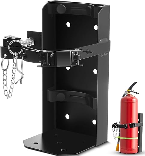 Zonon Heavy Duty Fire Extinguisher Mount Bracket Metal Fire Extinguisher Holder Wall Mount for Home Car Truck, Boat(Fe-10,...