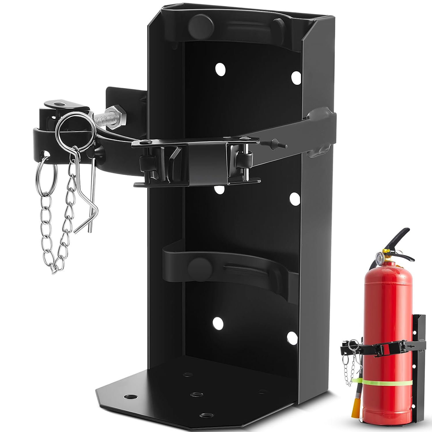 Zonon Heavy Duty Fire Extinguisher Mount Bracket Metal Fire Extinguisher Holder Wall Mount for Home Car Truck, Boat(Fe-10,...