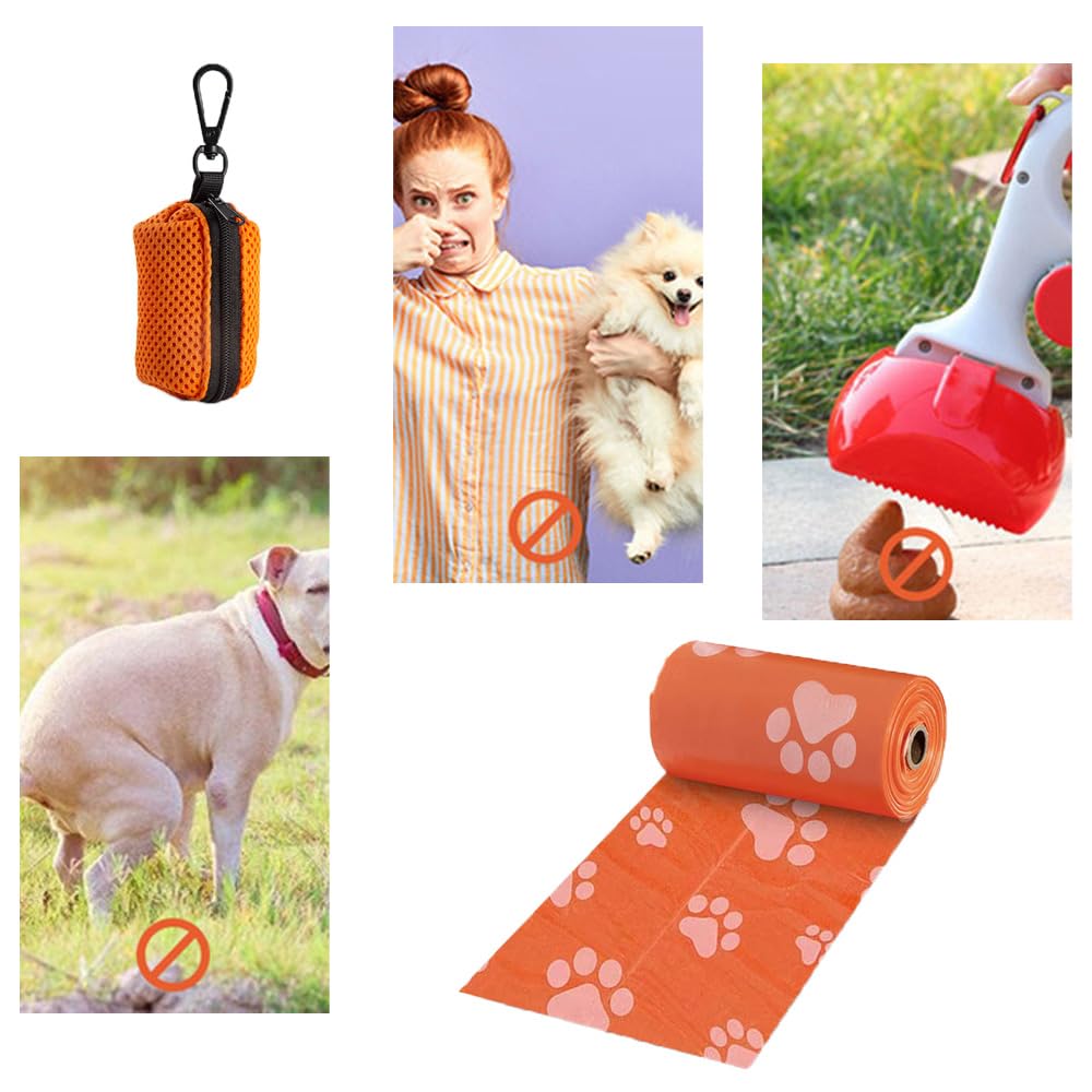 Poo Bag Holder with Dog Poo Bags Reusable Mesh Dispenser Pouch Leash Attachment Poop Waste Bag Pet Supplies for Travel Walking Park and Outdoor Use - Image 4
