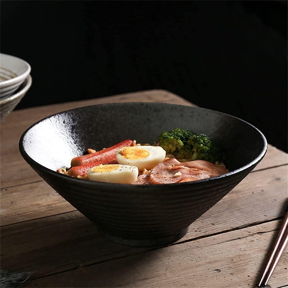 セラミックカトラリーパスタボウル 大きなスープラーメンヌードルボウル レトロフルーツサラダ野菜ボウル サービングミキシングボウル ク