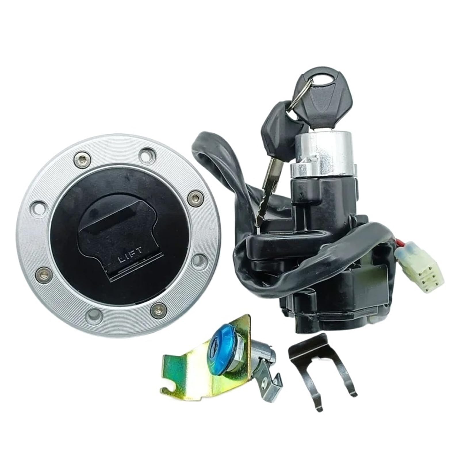 Kit Comprenant Contacteur D'allumage Bouchon Réservoir D'essence Verrou Selle Pour Suzuki SV650 GSX1400 99-2007 Pour V-Strom DL 650/1000 02-2012 Interrupteur Clé Contact Moto