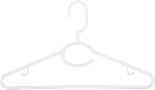 WOOLITE Paquete de 5 perchas giratorias para el cuello, buenas para blusas, pantalones, vestidos, color blanco