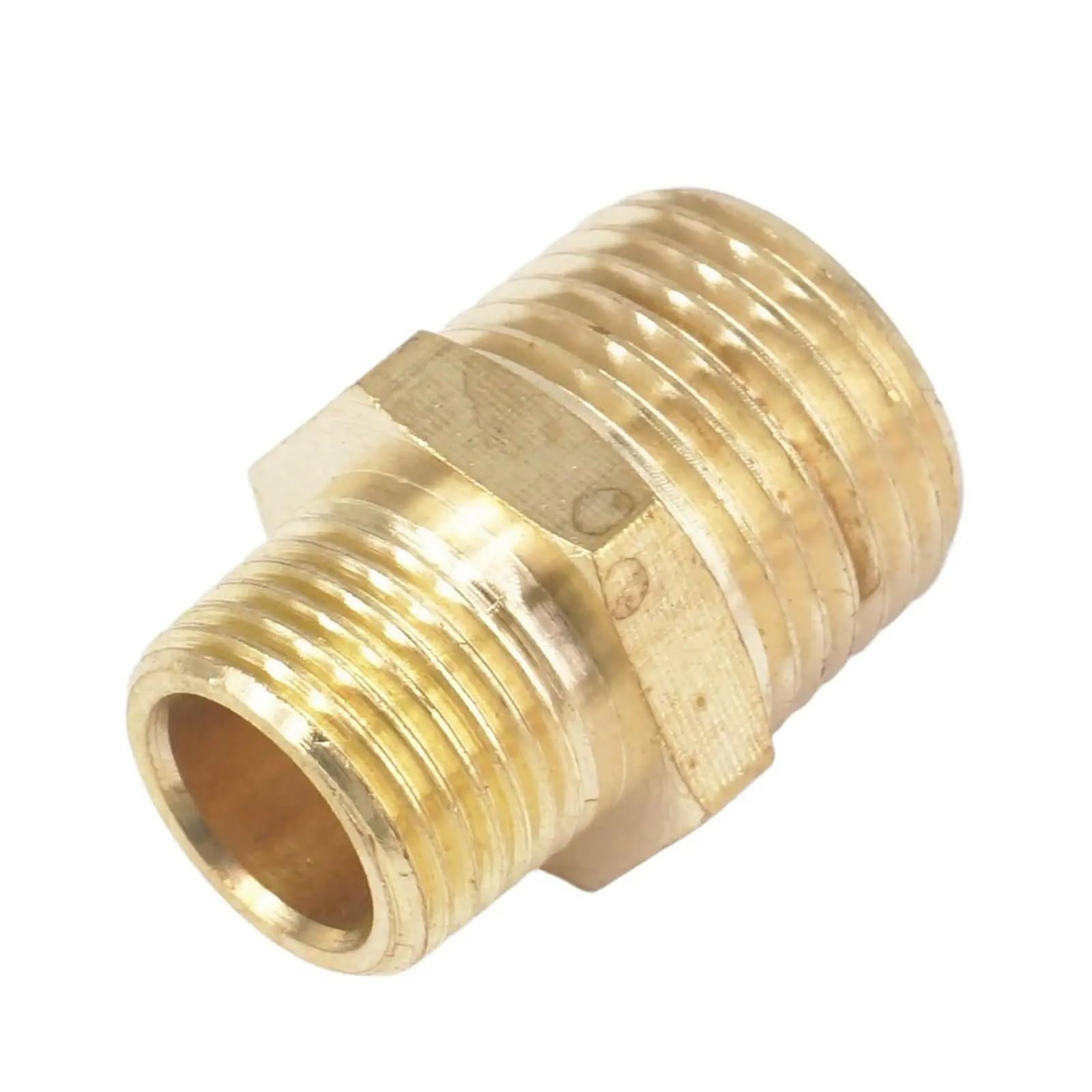BIANMTSW 3/8'' BSPT Male x 1/8'' NPT Male Hex Equal Reducer Reducing Brass Pipe Fitting Connector