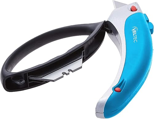 Miniatura 3 de Cuchillo utilitario retráctil resistente, cortador de caja, cortador de alfombras con bloqueo de 3 posiciones, agarre ergonómico antideslizante, 5