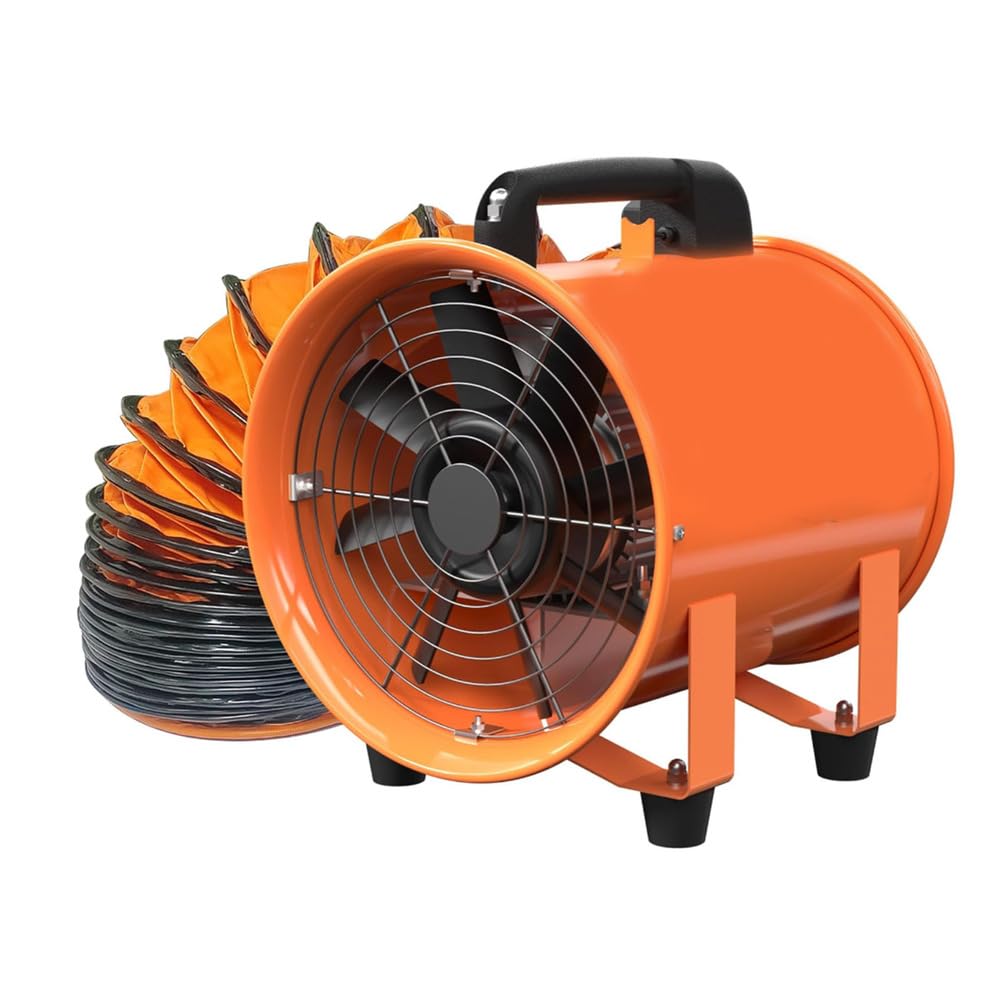 HYZHANHONG 10Inch High Velocity Ventilator W/10M Duct Hose, 220V/250W Portable Ventilation Fan Confined Space Blower Suitable for Basements And Factory Workshops