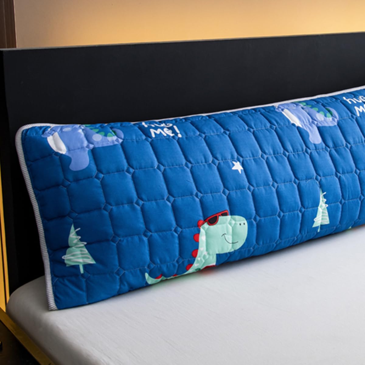 Sleepwish Blue Dino Bedding Long Pillow for Sleeping Blue Cute Pattern Soft Bed Pillow for Adults Multifunctional Breathable
