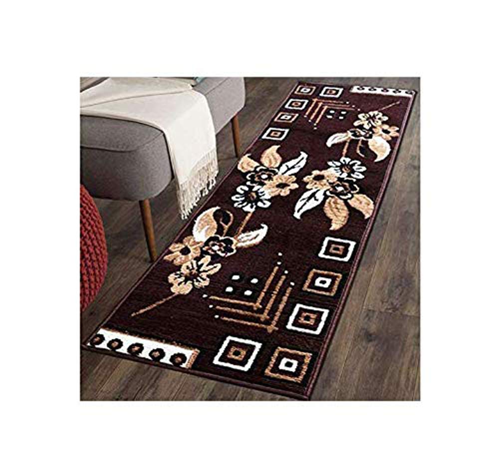 faiz carpet Acrylic Persian Carpet (Brown, 1.5 X 5 feet)