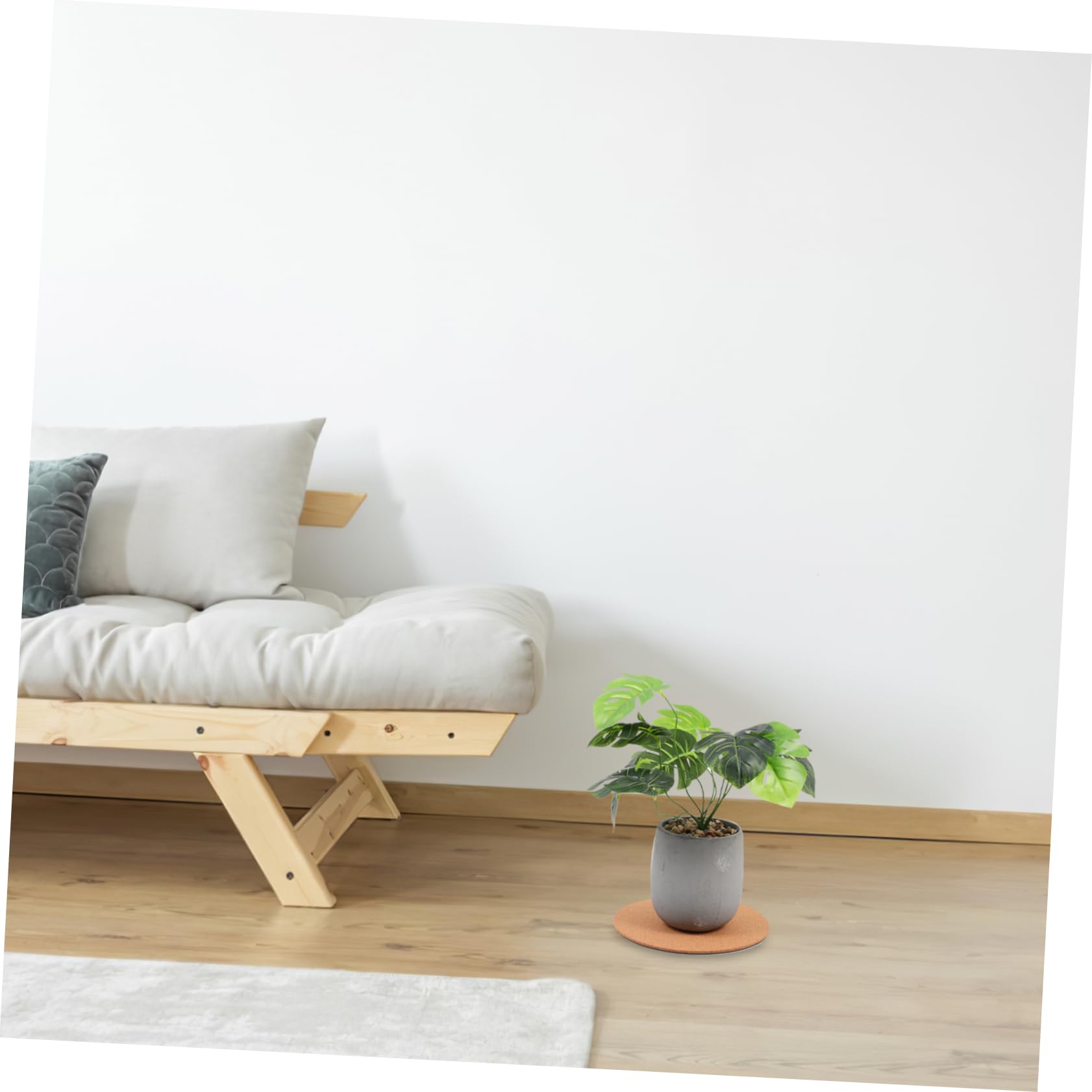 BCOATH Cork Plant Coaster Mat Set 8 Inches Reusable Flowerpot Mat Gardening Cork Coaster Non-Slip