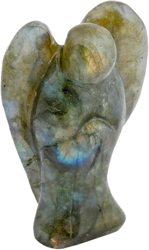 mosoao 1.5" Ángel vidrio tallada Curación cristales bolsillo Guardian Reiki Estatua
