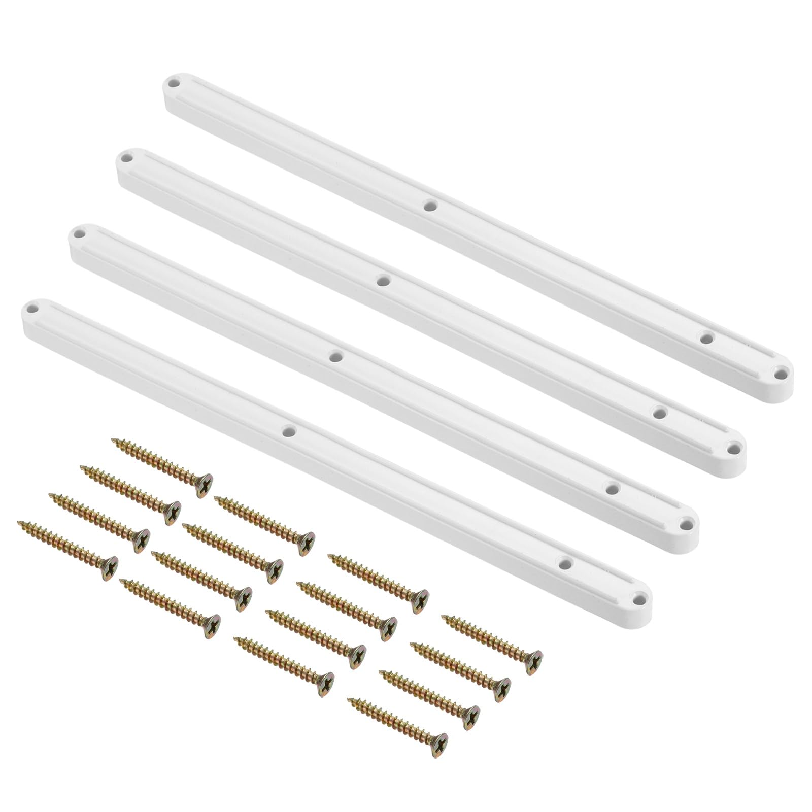 Guías de cajón laterales de plástico blanco con tornillos incluidos para renovar armarios, 8 uds