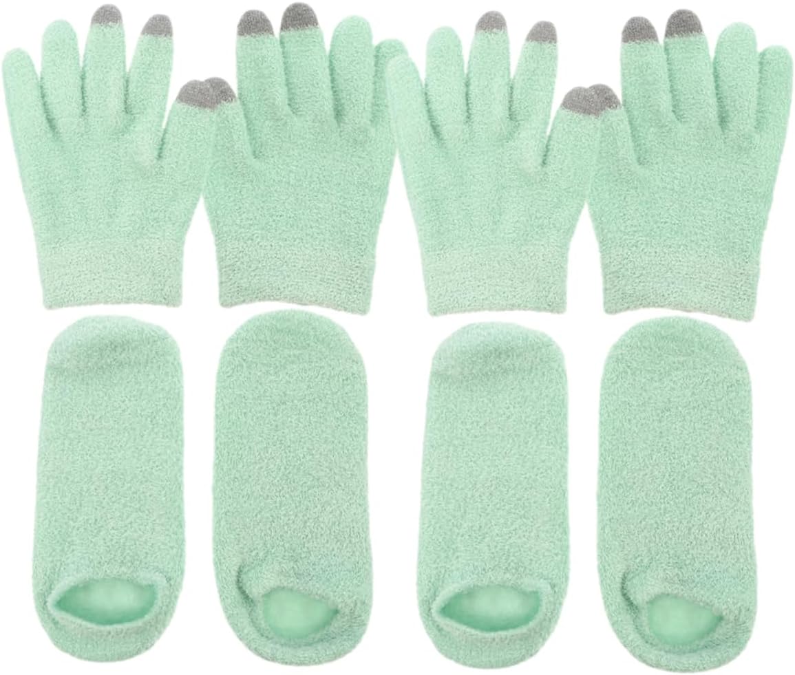 Ipetboom 2pairs Yarn Touch Screen Gloves Winter Warm Men Gloves Moisturizing Socks Comfortable for Dry Hands Treatment for Overnight Hydration and Outdoor Use