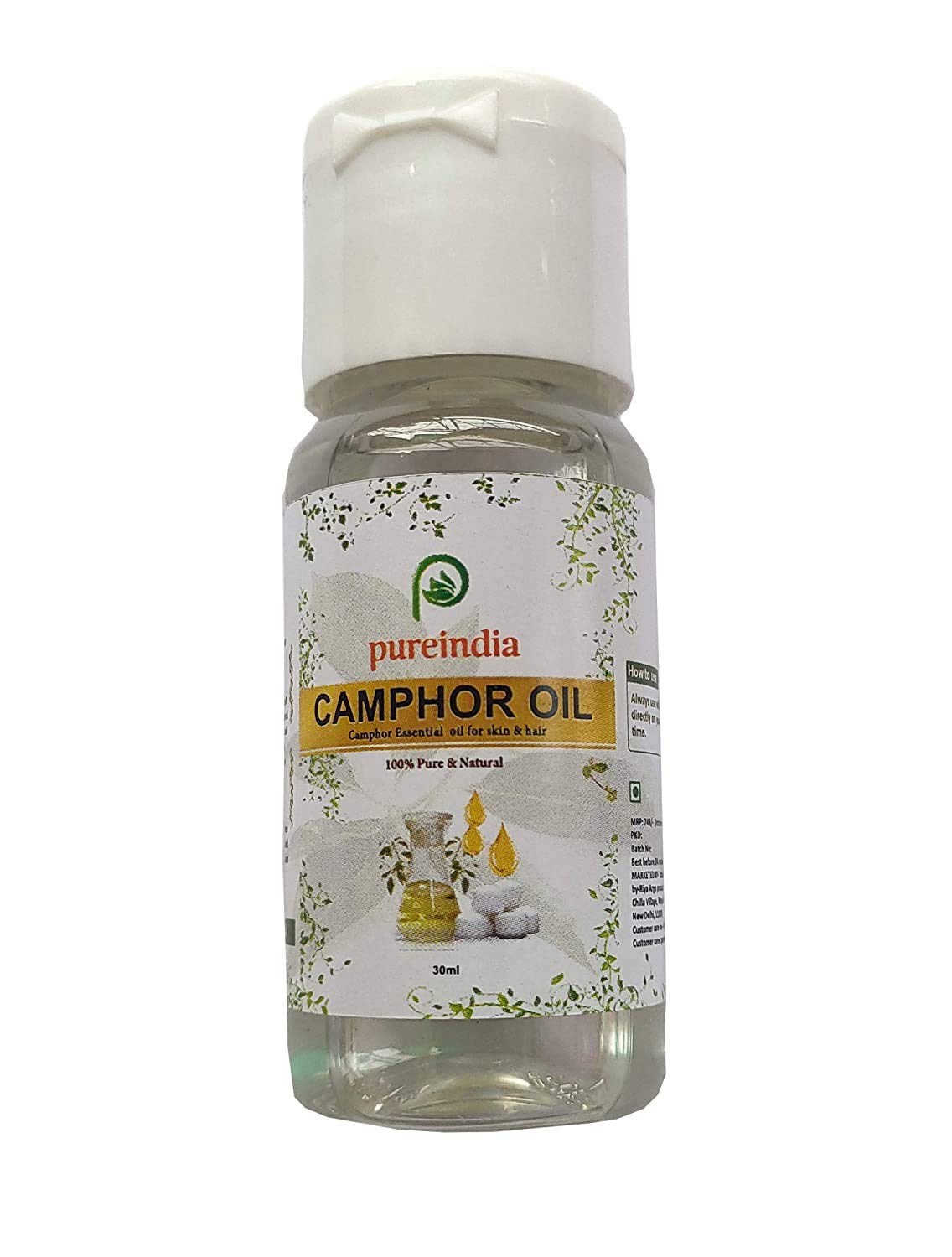 PureIndia Camphor Therapeutic Grade 100% PURE & NATURAL Skin and Hair Oil 30 ml-image-40