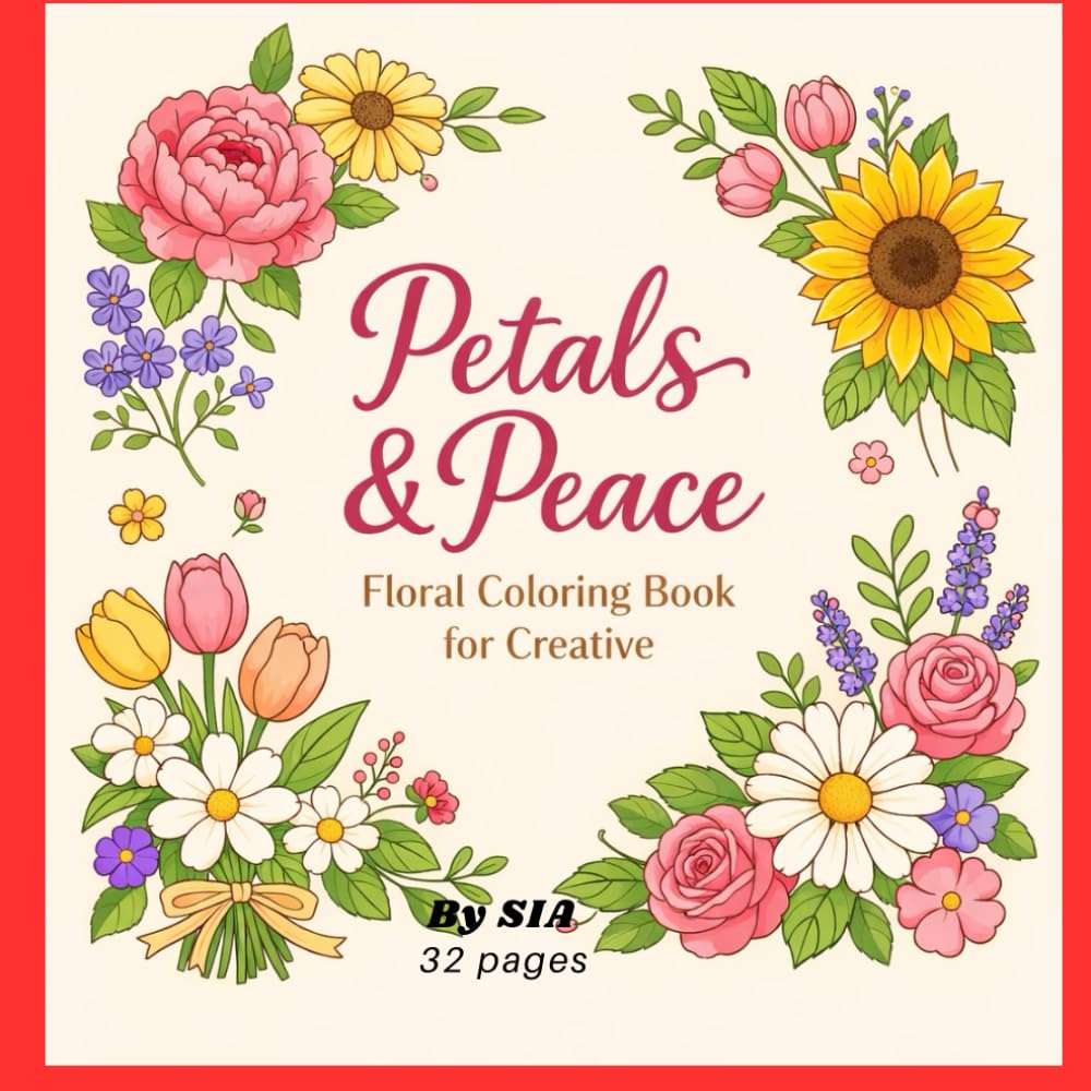 Petals and Peace: Floral Coloring Book for Creative