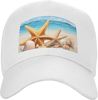Seashell Beach Adult Baseball Cap Hat Adjustable Sports Cap Breathable Summer Beach Vacation Essentials Beige