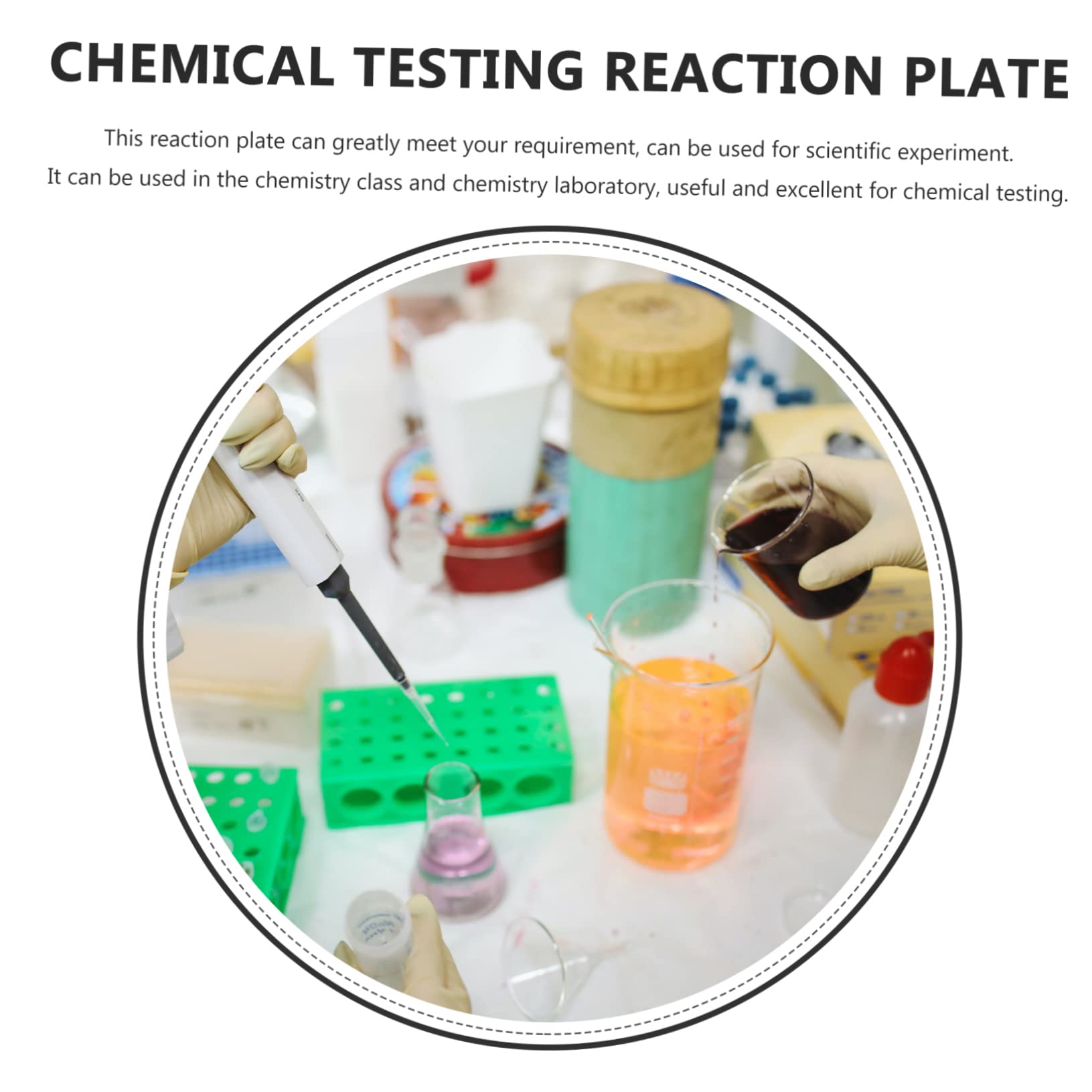 Keramische Reaktionsplatte 5 Stück mit 6 Löchern aus Porzellan Leicht zu Bedienen und Praktisch Weiß für Chemielabor und Chemieunterricht