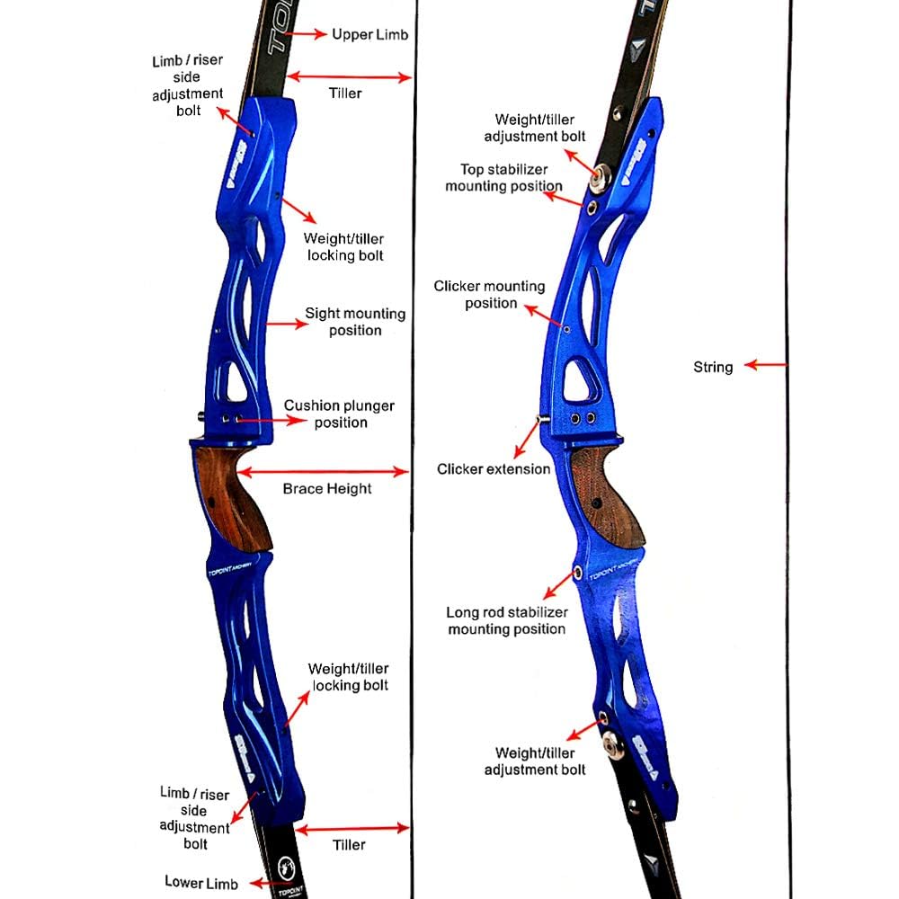 68" Takedown Arco ricurvo tiro con L'Arco per la Pratica di Caccia 18-44 libbre, per destrimano, All'aperto sparare Formazione Pratica