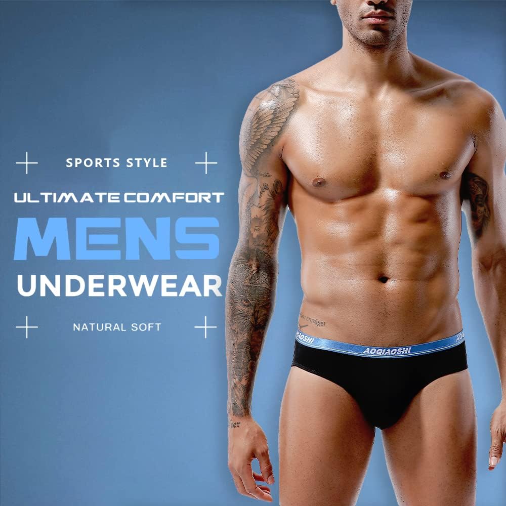HOOFESAN Mens Modal Microfiber Underwear Briefs Low Rise Support Brief Elastic Waistband Briefs Underpants 4 Pack - Image 2