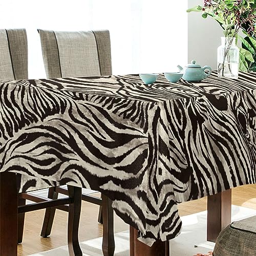Boenle Rectangle Tablecloth Table Cloths Decorative Table Cover For Dining Table,Zebra Leopard Print Tablecloths, Up To 54 Inch - 54 Inch #TOP2
