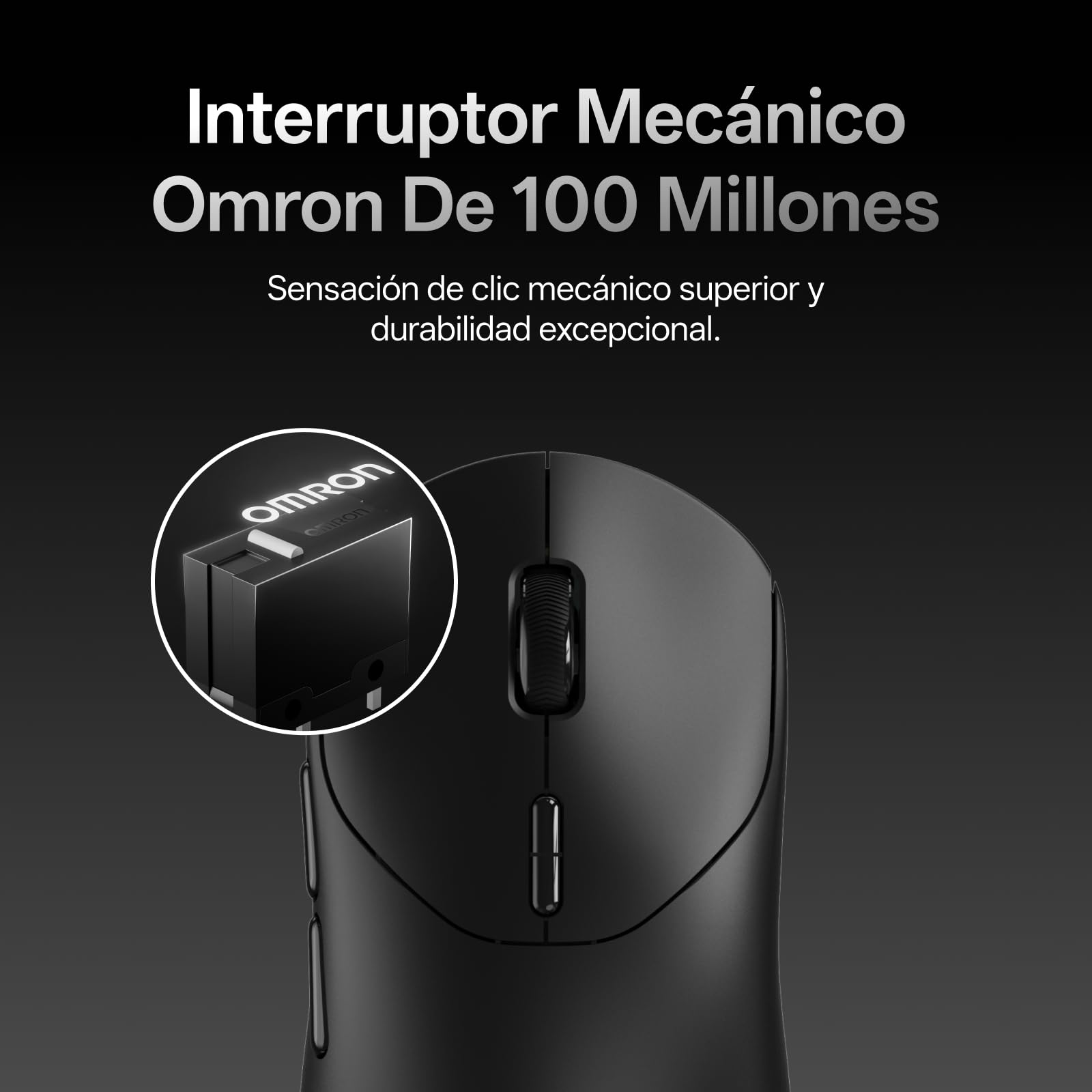 Rapoo VT2 Ratón Gaming Inalámbrico, Sensor Paw 3398, 26000DPI, Verdadero Sondeo de 8000 Hz, Ultraligero 53g, hasta 750 Horas de Batería, Interruptor Mecánico 100M, 10 Botones Programables, Negro